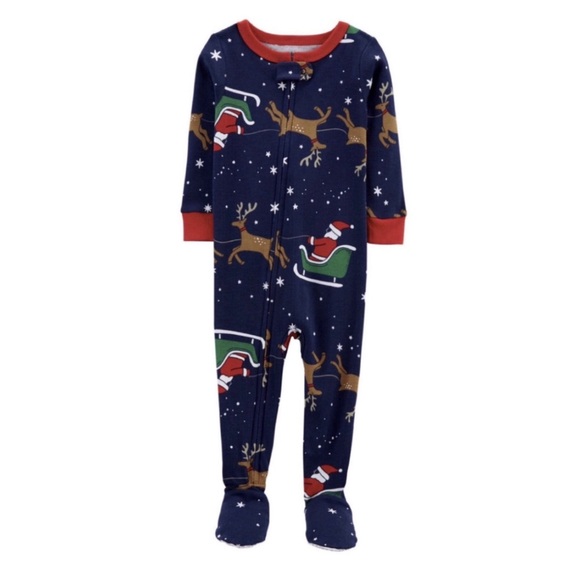 🆕 Carter’s • Reindeer • Snug fit • Footie • Pajamas - Picture 1 of 6
